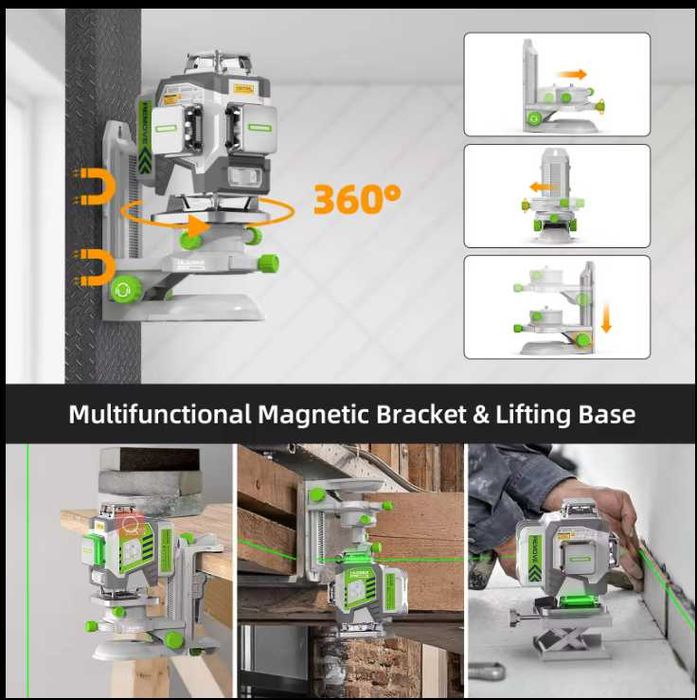 ПРОФЕСИОНАЛЕН 4D Лазерен Нивелир Huepar ZK04CG – 16 Линии