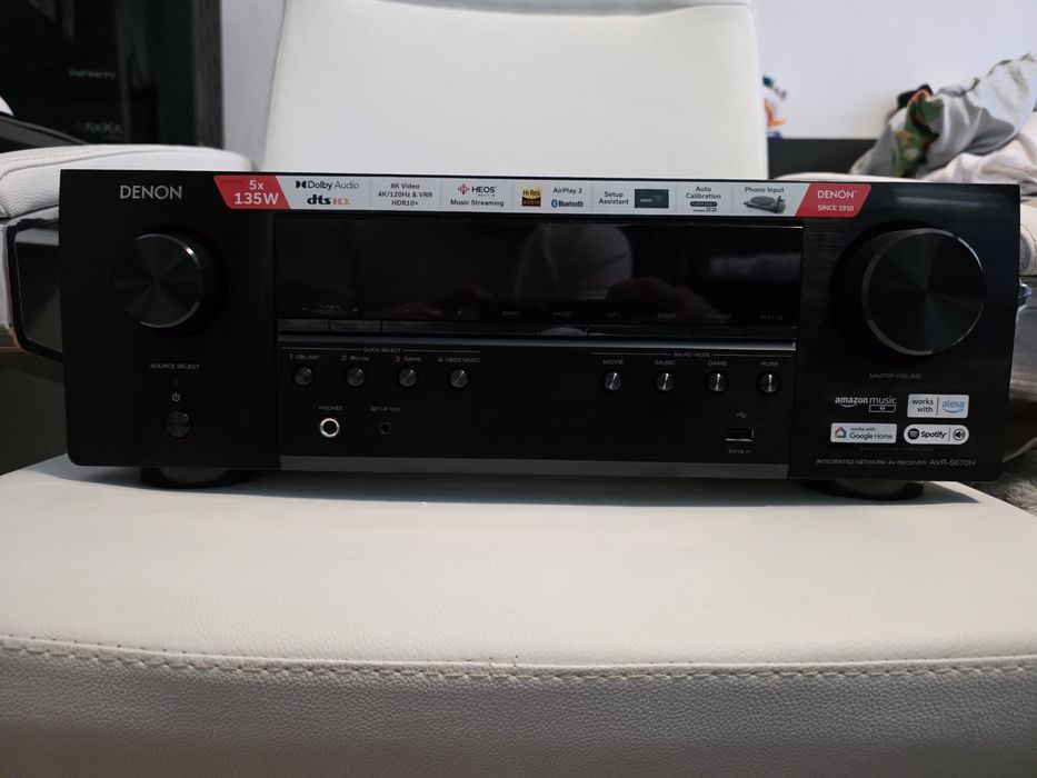 Receiver AV 5.2 Denon AVR-S670H – 8K, HDR10+, Wi-Fi, HEOS