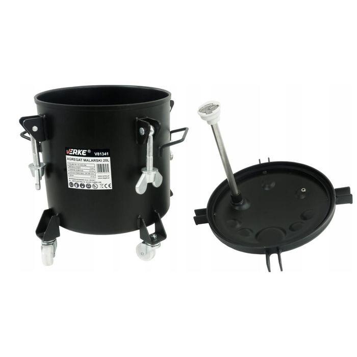 Pistol de vopsit pneumatic cu vas sub presiune separat de 10 litri,