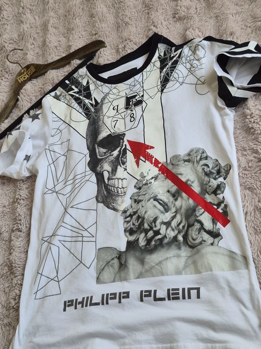 Tricou original Philipp Plein Geometry Skull & Statue