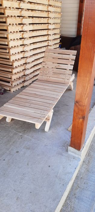 Sezlong lemn plaja și grădină