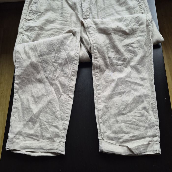 Pantaloni relax fit din In si bumbac