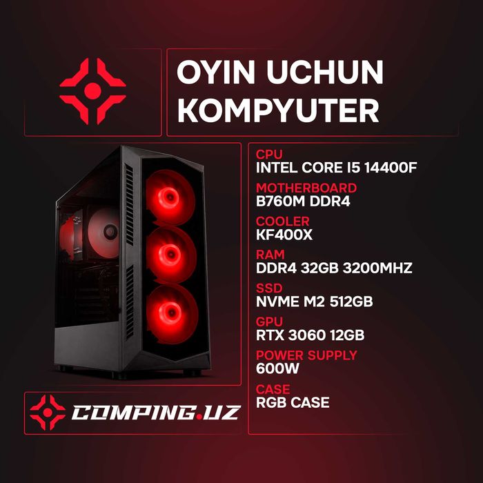 Intel I5 14400F / 32Gb 3200MHz / 512Gb NVMe / RTX 3060 12Gb