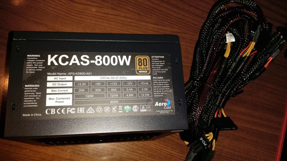 Блок питание Kcas 800w bronze 80 Aero cool