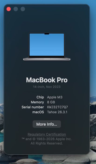 Macbook Pro 14 inch 2023 Chip M3