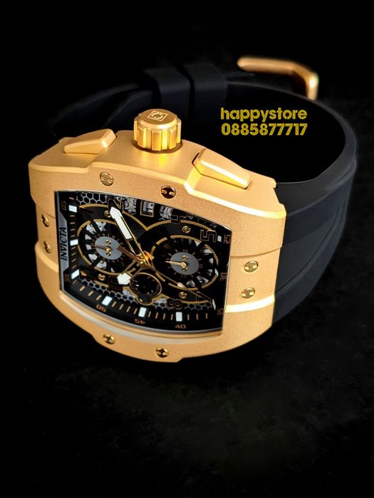 INVICTA Racing Strada Gold/Black 47 mm, Инвикта нов ръчен часовник