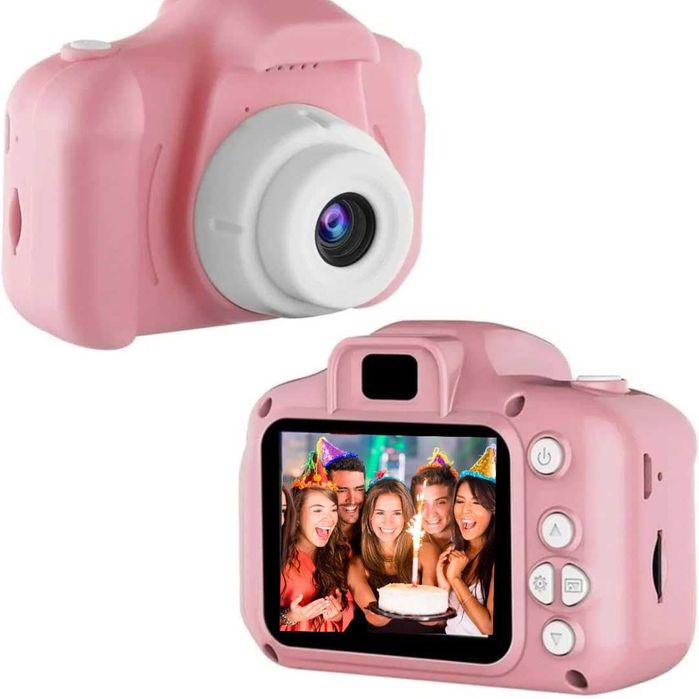 Детски дигитален фотоапарат  2'' дисплей, Full HD видео +32GB SD розов
