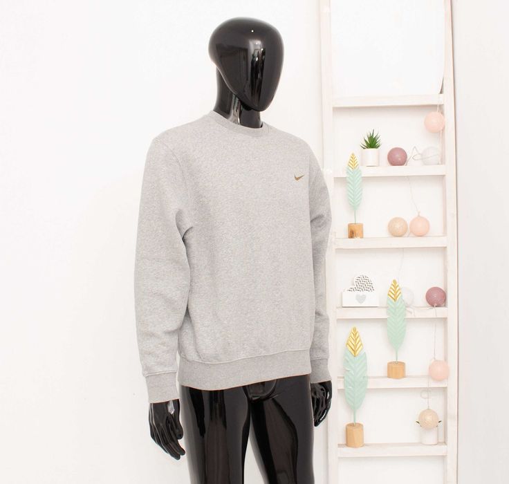 Nike оригинален мъжки пуловер сив суичър овърсайз S