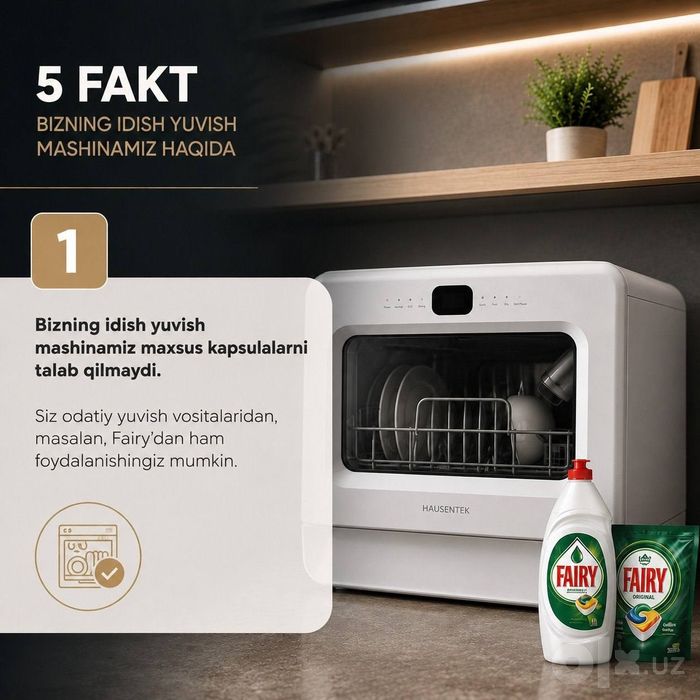 HAUSENTEK idish yuvish mashina 1yil rasmiy kafolat