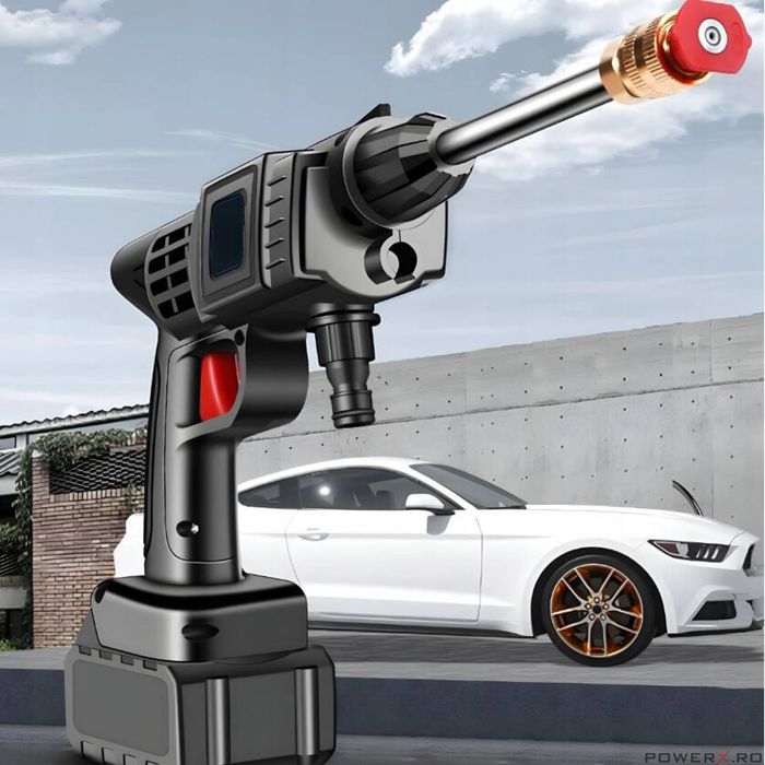 Pistol de spalat cu presiune, pe acumulator, furtun 5m, Kraft