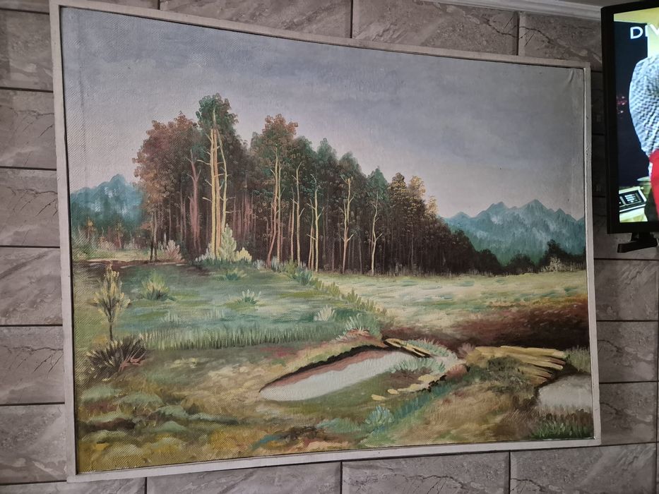 Tablou pictat manual.