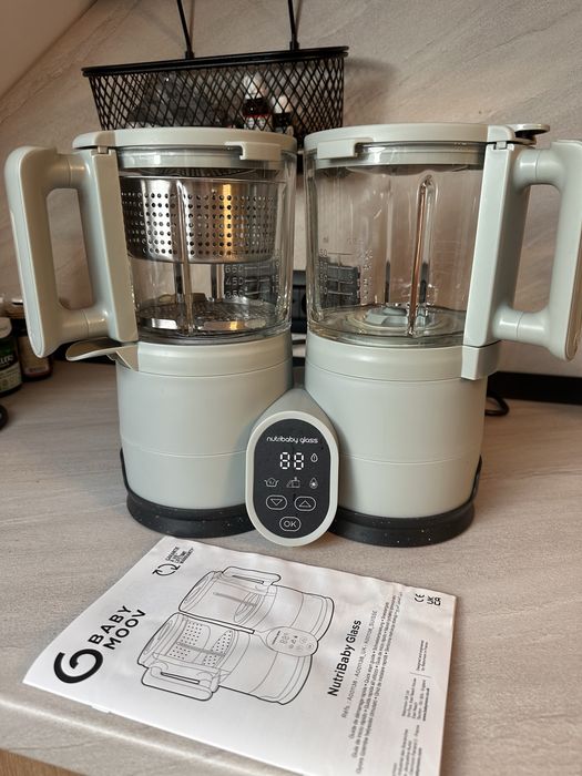 Aparat de gătit la aburi pentru copii BabyMoov Nutribaby glass