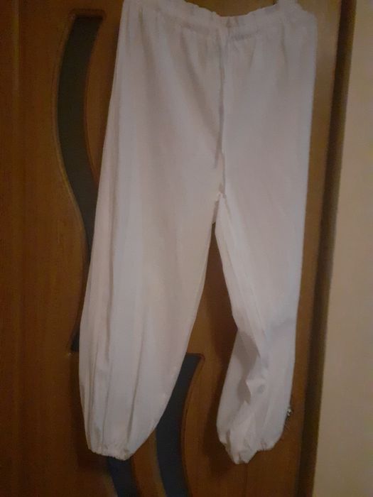 Pantalon Alb Bumbac 100% Nou XL