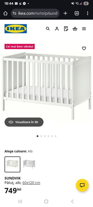 Vand patut ikea sundvik plus saltea cocos integral