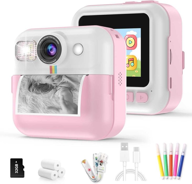 Camera foto pentru copii, video HD, card 32gb, 3 role, fete si baieti