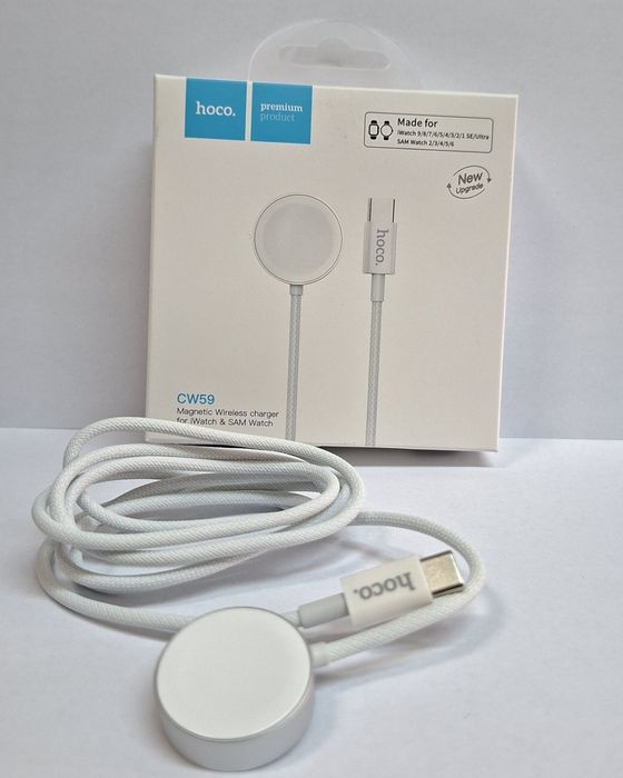 Магнитно зарядно кабел за Apple Watch и Samsung Galaxy Watch безжично