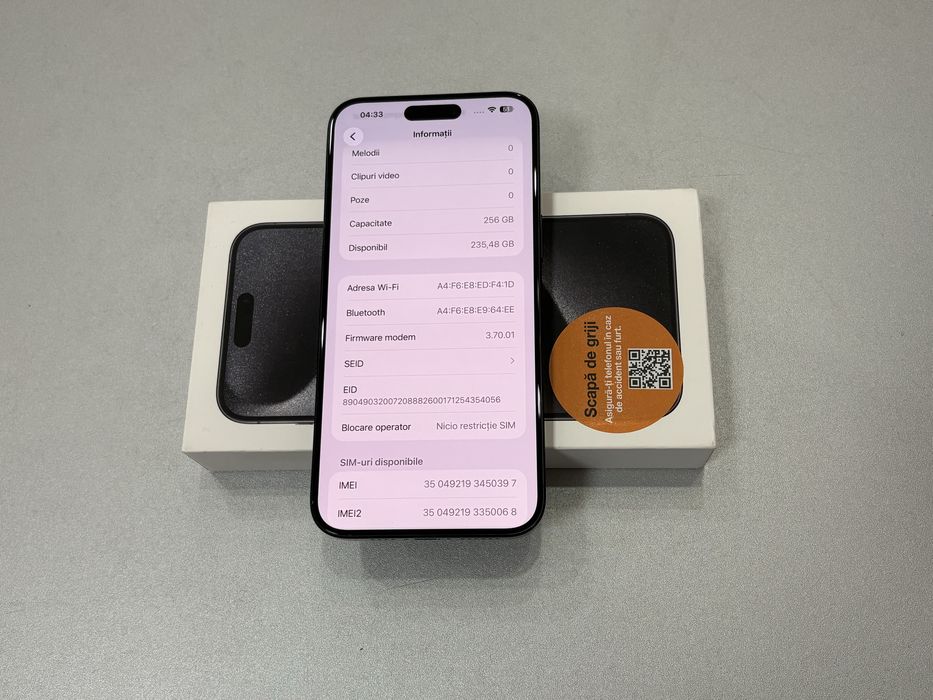 Iphone 15 Pro Max, 256 gb, Black Titanium