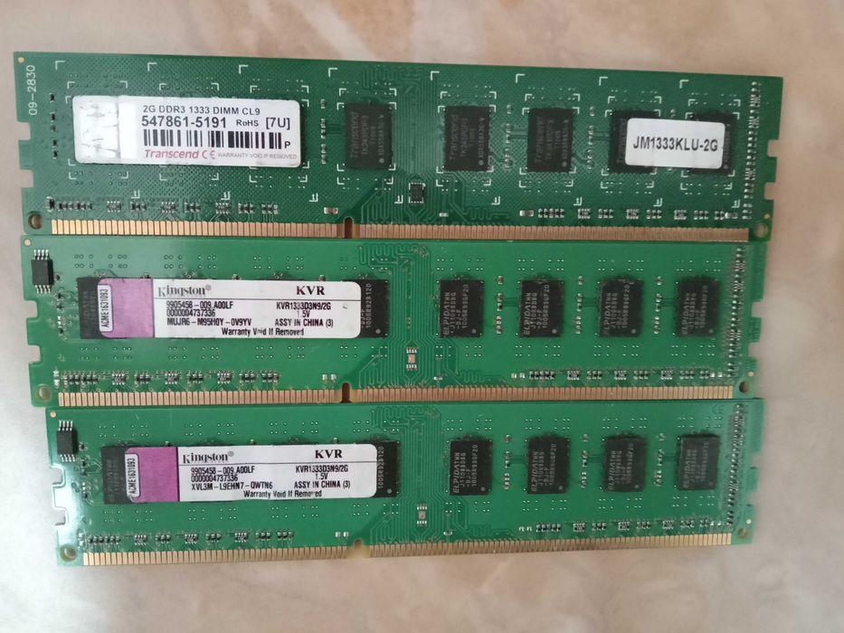 Seturi de placute de memorie RAM ddr3 , ddr2,etc. pt desktop / laptop