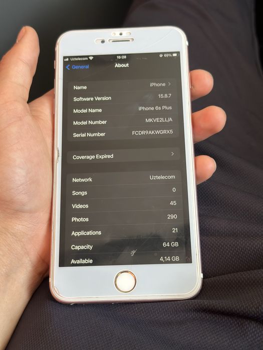 Iphone 6s plus xotira 64gb