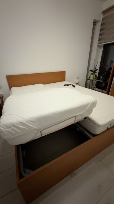 Pat electric 160*200, saltele ortopedice, plus topper si huse