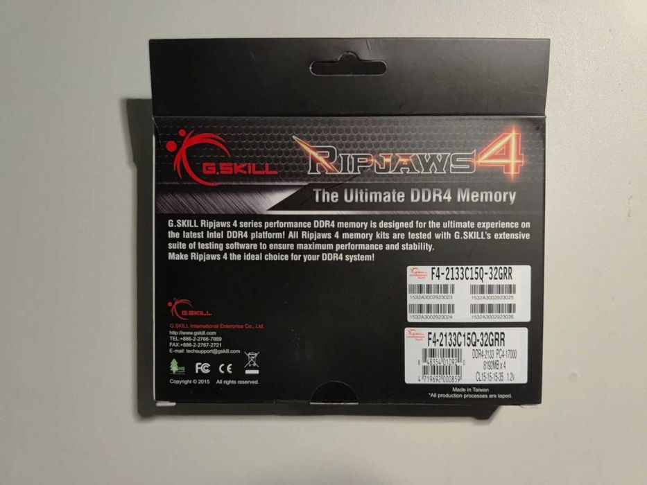 Рам памет G.SKILL Ripjaws 4 32GB 4X8GB 2133MHz DDR4
