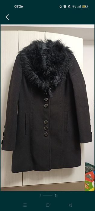 Palton dama lana neagra