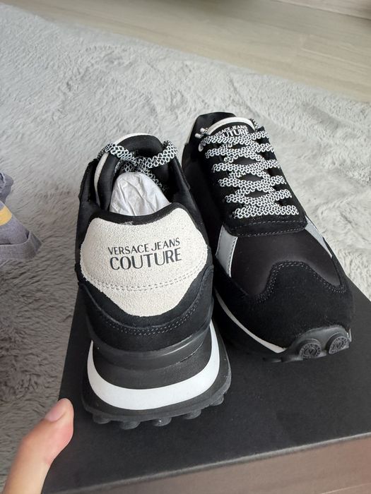 Versace Jeans Couture Fondo Spyke sneakers negru cu alb marimea 42 noi originali