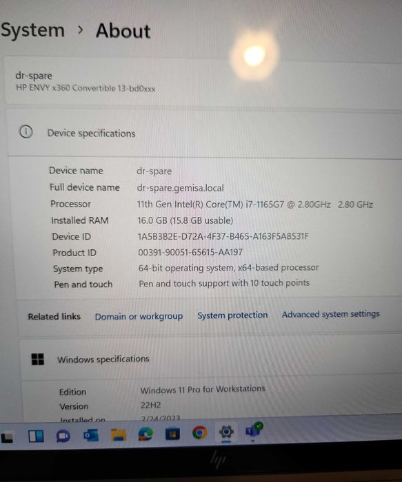 Laptop touch HP Envy X360 - 13 inch