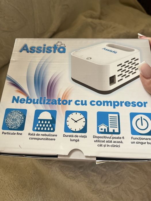 Nebulizator Assista cu compresor ,nou nefolosit cu garantie si acesori