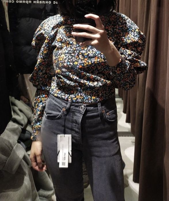 Свитшот, кофта ZARA с рукавами-фонариками