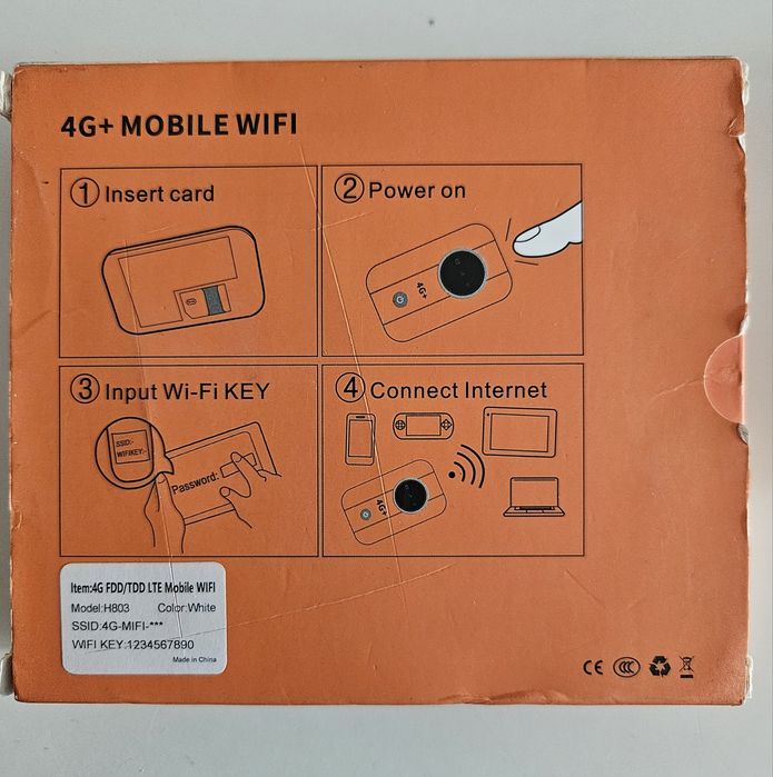 Бисквитка, рутер 4G LTE 5G Hotspot 300Mbps модем