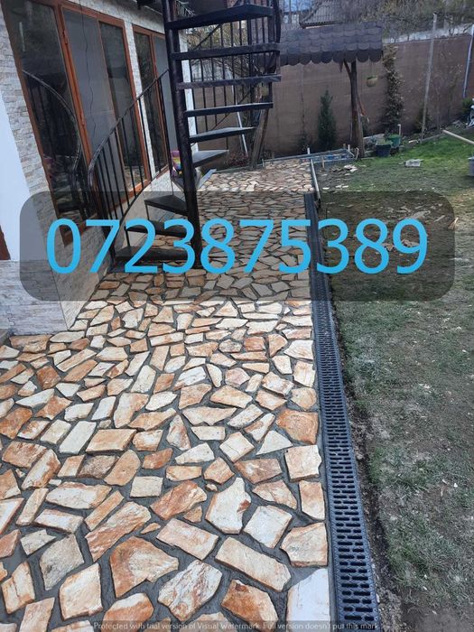 Amenajare Completă de Curte cu Piatră Naturală Rezistentă