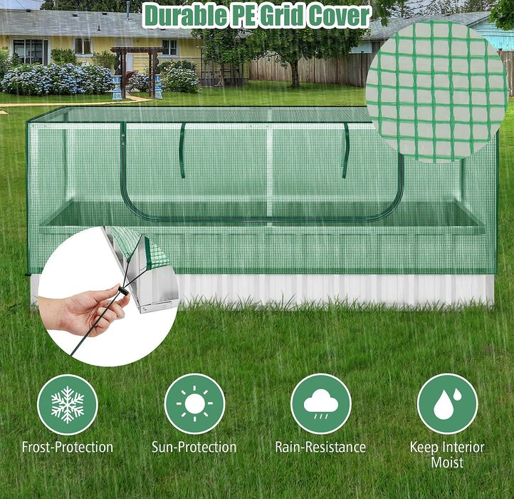 външна оранжерия Правоъгълна кутия за сеялки Комплект градинско повдиг