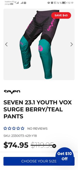Pantaloni Enduro Motocros  copiii  Seven young vox surge pant berry