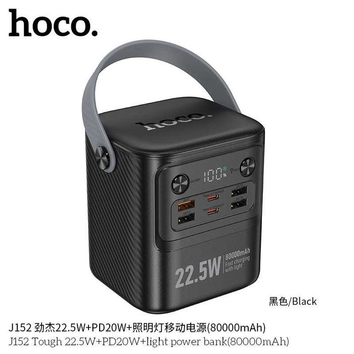 Hoco J152 Tough 22.5W+PD20W Power Bank 80000mAh QC3.0 For iPhone 16