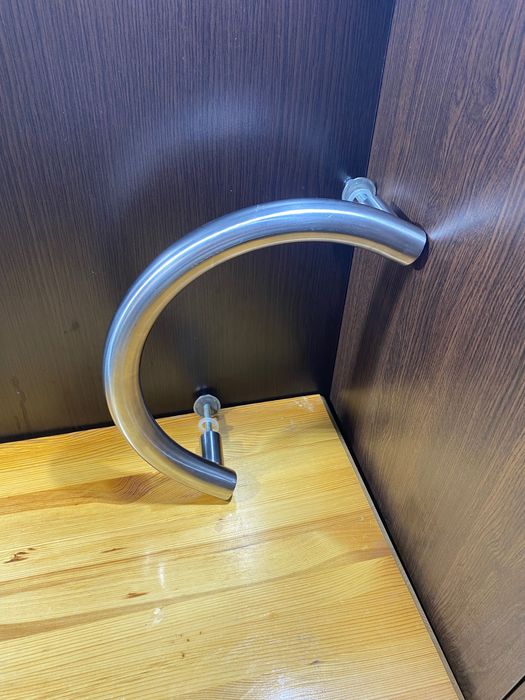 Дръжка за стъклена врата, нераждаеейка, инокс, единична