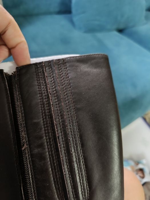 Зимние кожаные сапоги