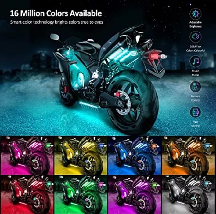 Kit iluminare banda led RGB neon moto ATV ambiental  APP control
