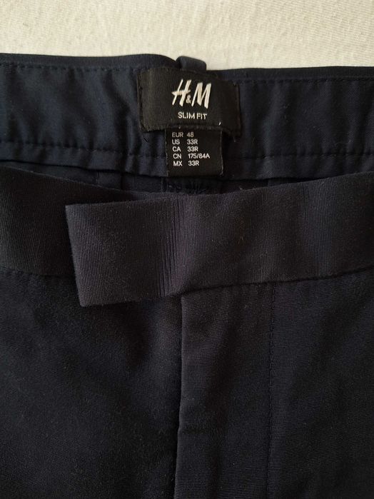 Pantaloni bleumarin H&M slim fit, marimea 48