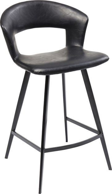 Scaun de bar în stil retro, cu spătar deschis, din piele PU