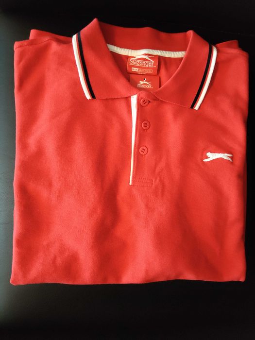 Червена мъжка блуза с яка