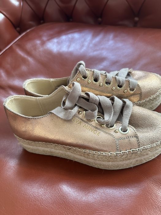 Espadrile Eva Minge, piele, aproape noi, 38.