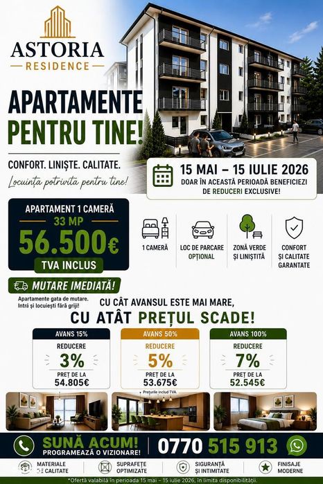 PROMO Apartament 2 camere 40 mp Lunca Cetatuii