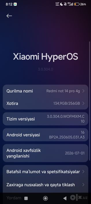 Redmi not 14pro sotiladi xolati rasmdagidek