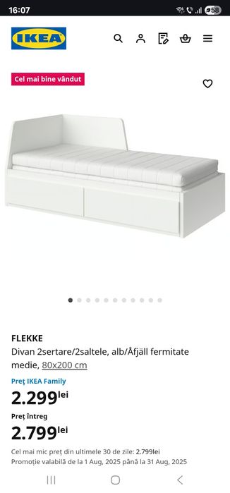 Vând divan extensibil ikea cu sau fără saltele