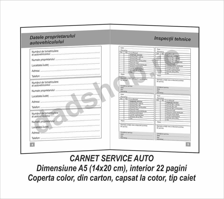 Cartea Service - Carnet Service Auto