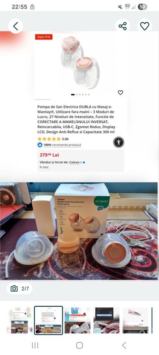 Pompă de Sân Electrică DUBLĂ cu Masaj e Wantay, Utilizare fară mâini -