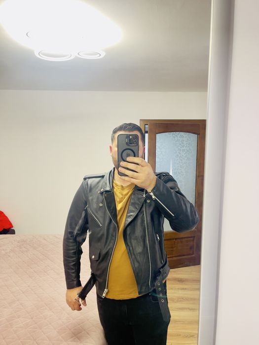 Geaca piele moto cu protectii