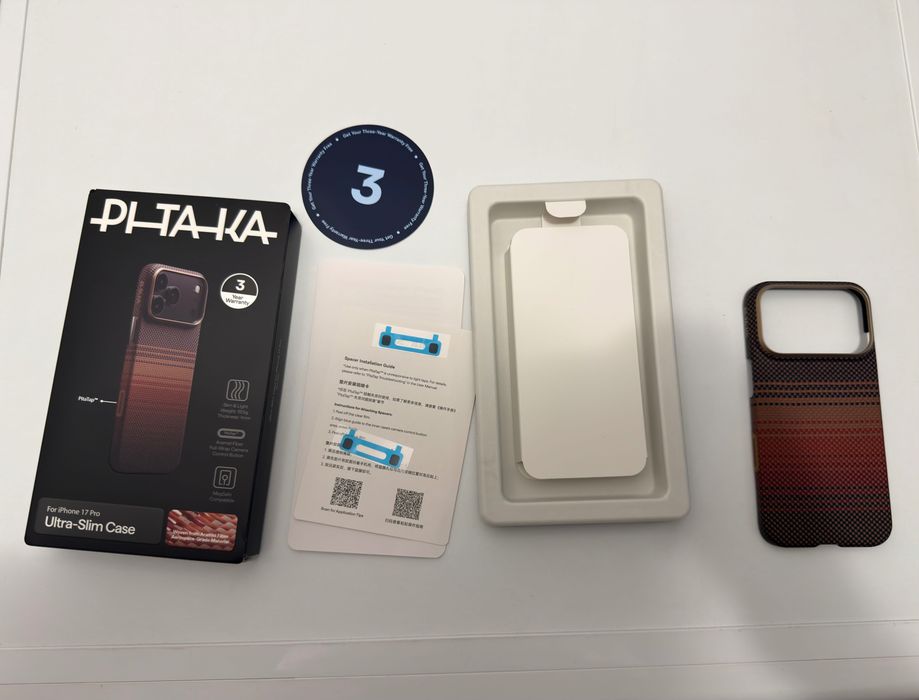Husa MagEZ 7 Pitaka iPhone 17 Pro, Aramida 600D, Sunset, PitaTap™, MagSafe, Ultra Slim