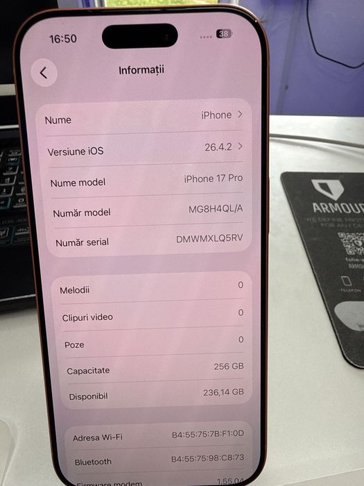 Iphone 17 Pro 256Gb ca Nou cu doar 54 cicluri